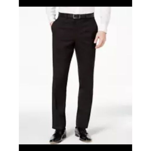 REACTION KENNETH COLE Mens Black Tapered Suit Separate...